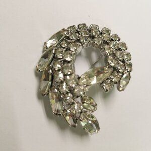 Vintage Continental Signed Rhinestone Brooch